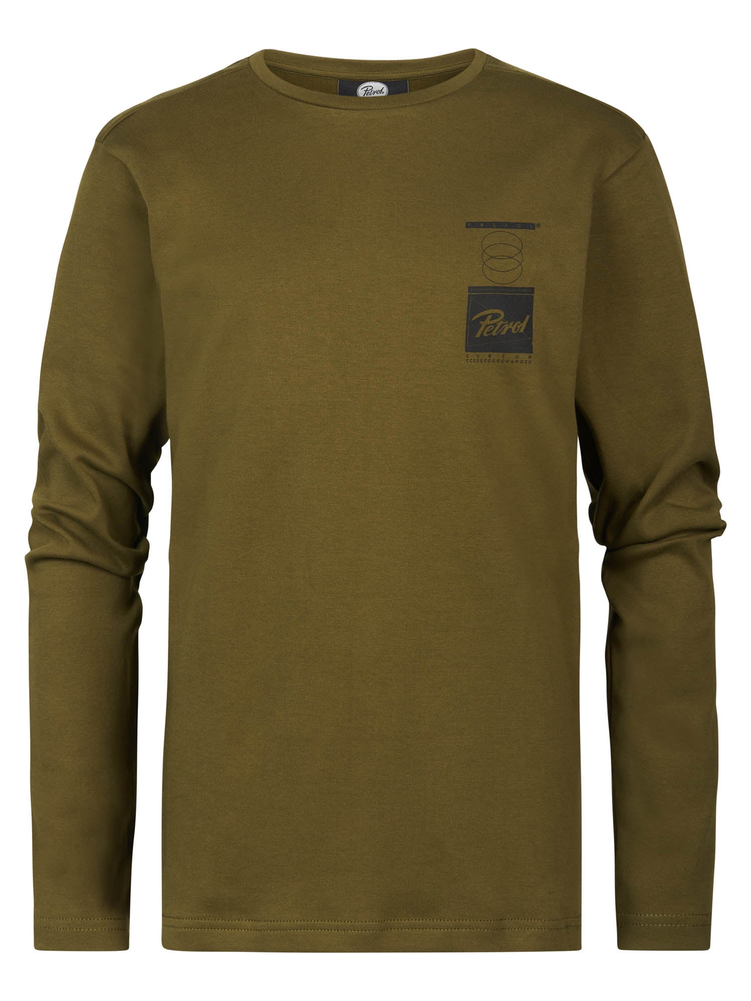 Jongens T-Shirt LS Round Neck van Petrol in de kleur Dark Moss in maat 164.
