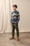 Jongens Non Denim Cargo van Petrol in de kleur Hunter Green in maat 164.
