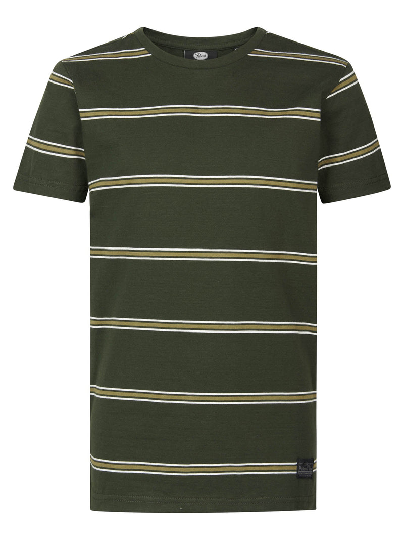 Jongens T-Shirt SS Round Neck van Petrol in de kleur Hunter Green in maat 164.