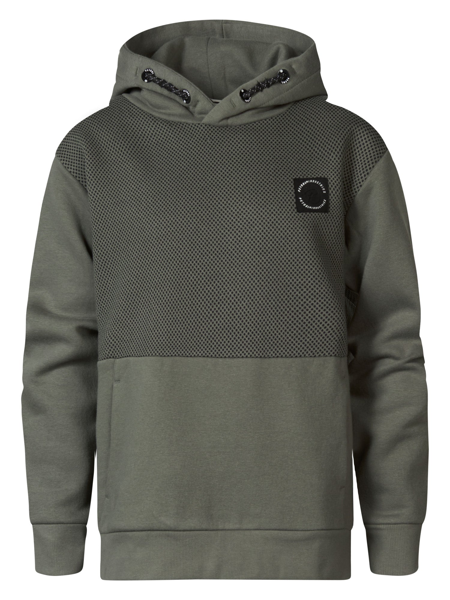 Jongens Boys Sweater Hooded van Petrol in de kleur Dark Sage in maat 176.