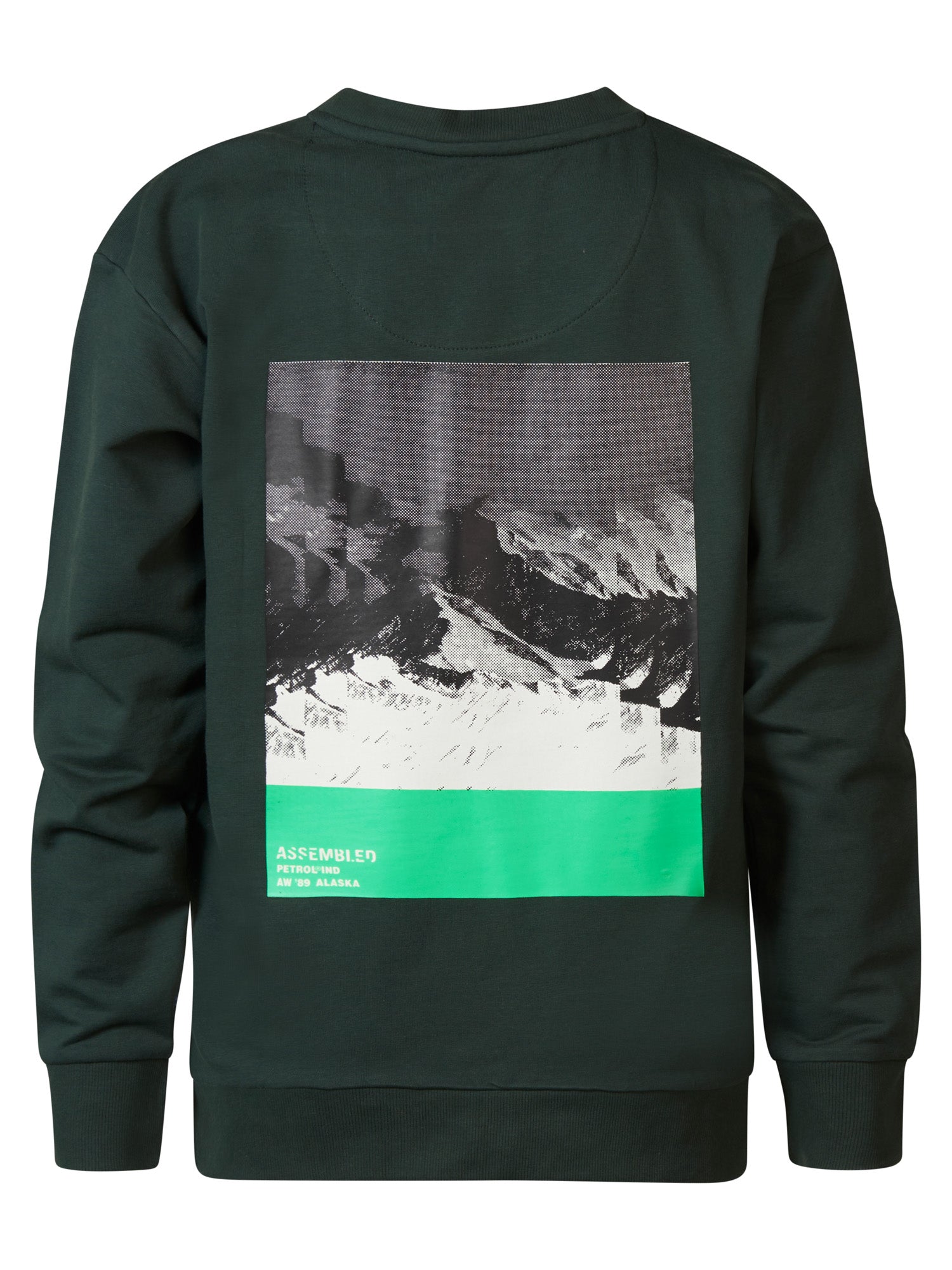 Jongens Boys Sweater Round Neck van Petrol in de kleur Bottle in maat 176.