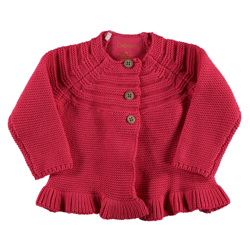 B.E.S.S. Cardigan Knitted Ruffle - Bubbles & Bo