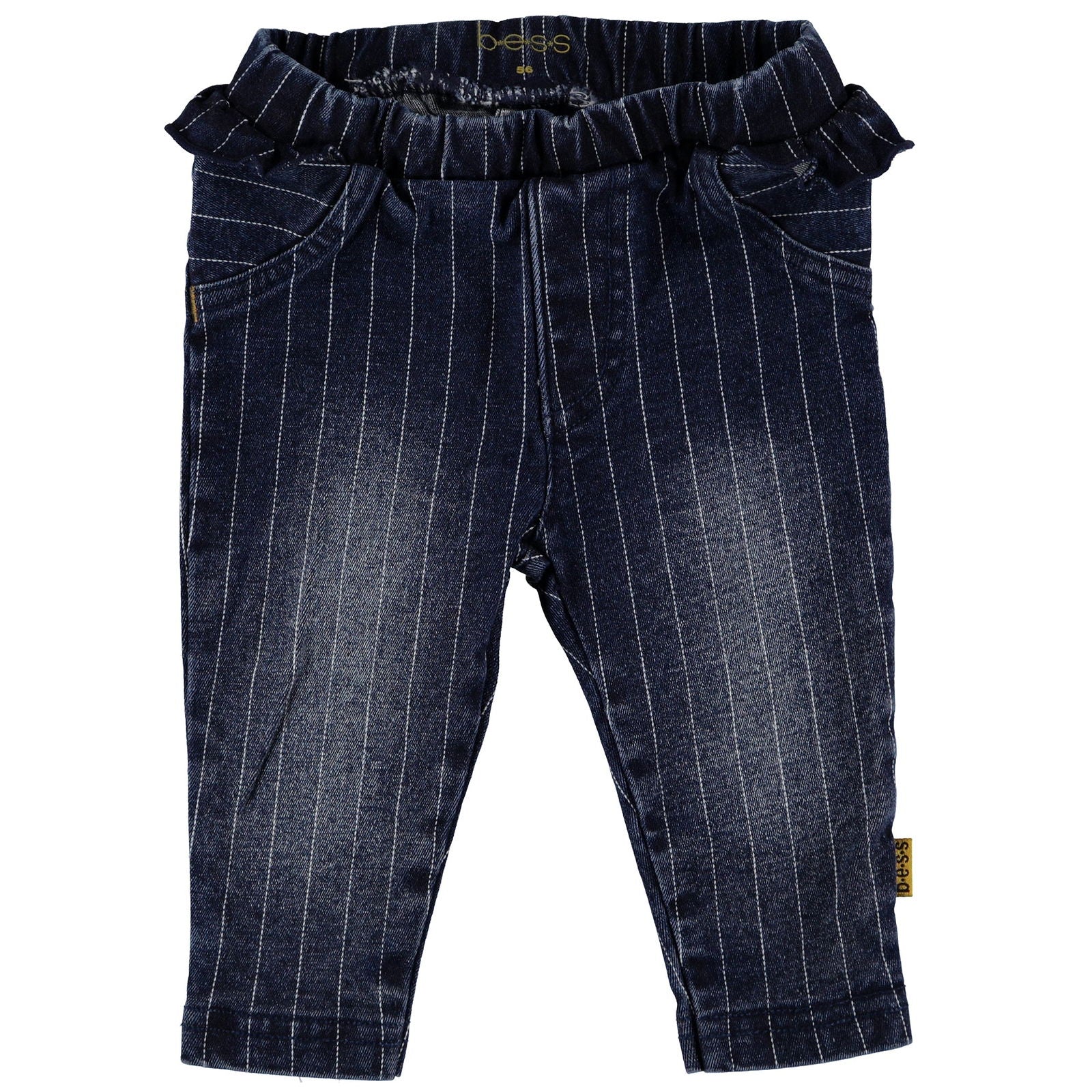 B.E.S.S. Pants Denim Striped Ruffle