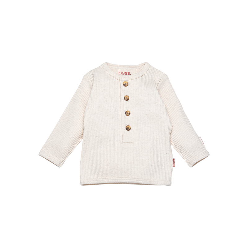 B.E.S.S. Shirt Henley Rib - Bubbles & Bo