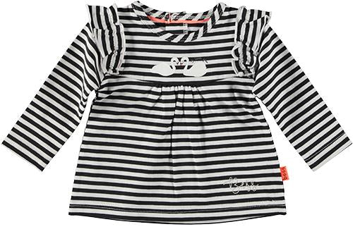 B.E.S.S. Shirt Longsleeve Ruffle Striped - Bubbles & Bo