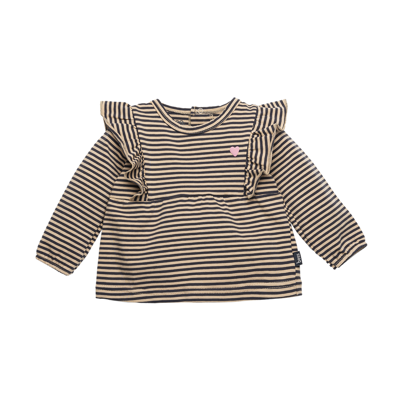 B.E.S.S. Shirt l.sl. Striped Ruffles - Bubbles & Bo