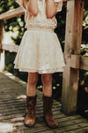 Meisjes Skirt Mira van Baje Studio in de kleur White coconut in maat 134-140.