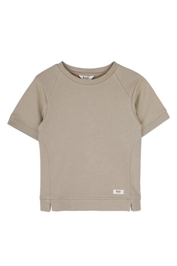 Jongens T-Shirt oversized Vic van Baje Studio in de kleur Taupe cafe in maat 134-140.