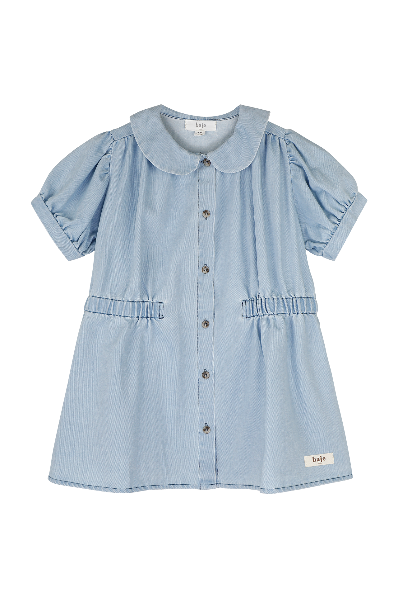 Meisjes Dress SS Mirabel van Baje Studio in de kleur Blue denim light in maat 134-140.