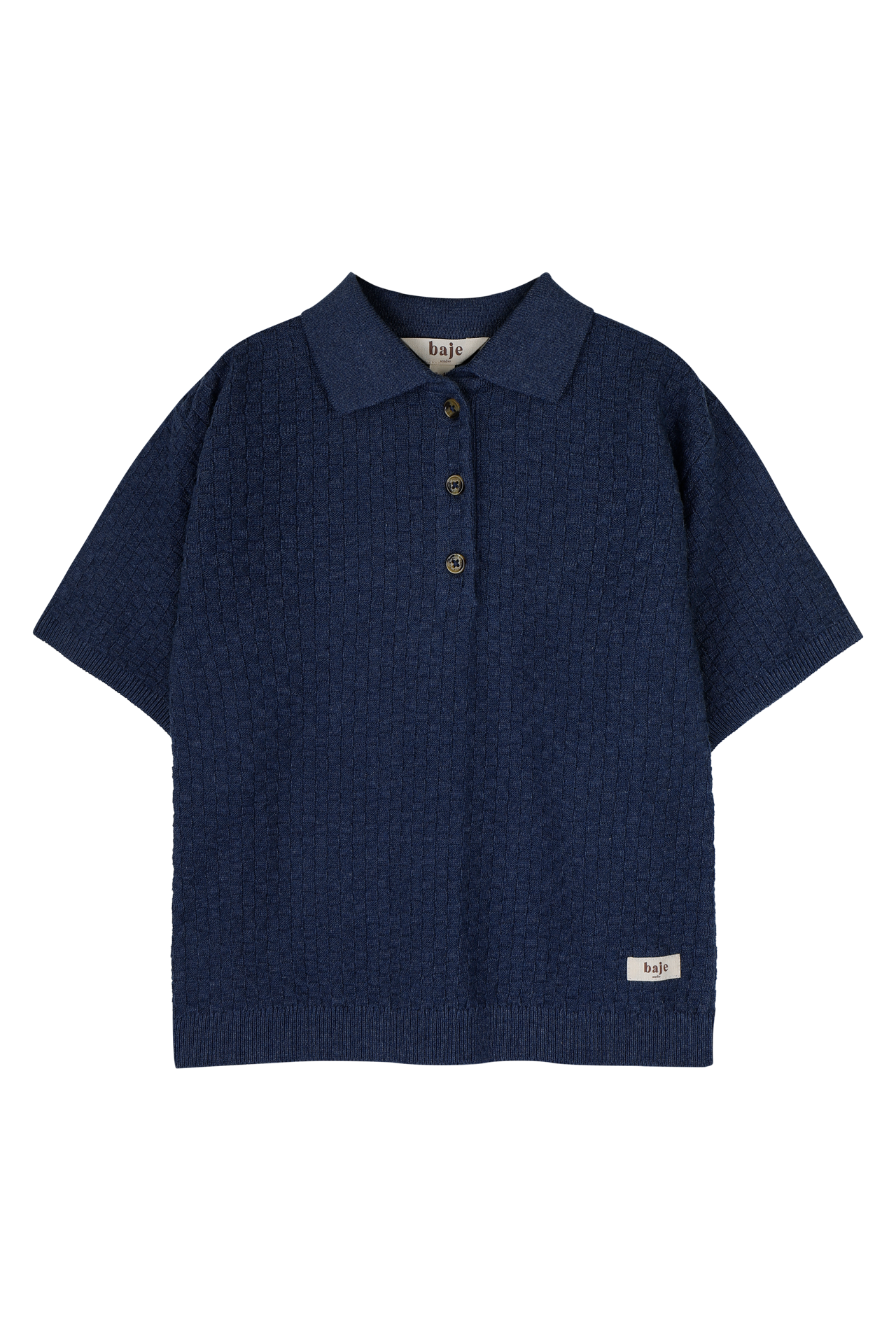 Jongens Polo SS Milo van Baje Studio in de kleur Blue dark in maat 134-140.