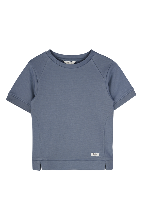 Jongens T-Shirt oversized Mylo van Baje Studio in de kleur Blue stone in maat 134-140.