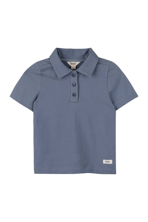 Jongens Polo SS Mason van Baje Studio in de kleur Blue stone in maat 134-140.