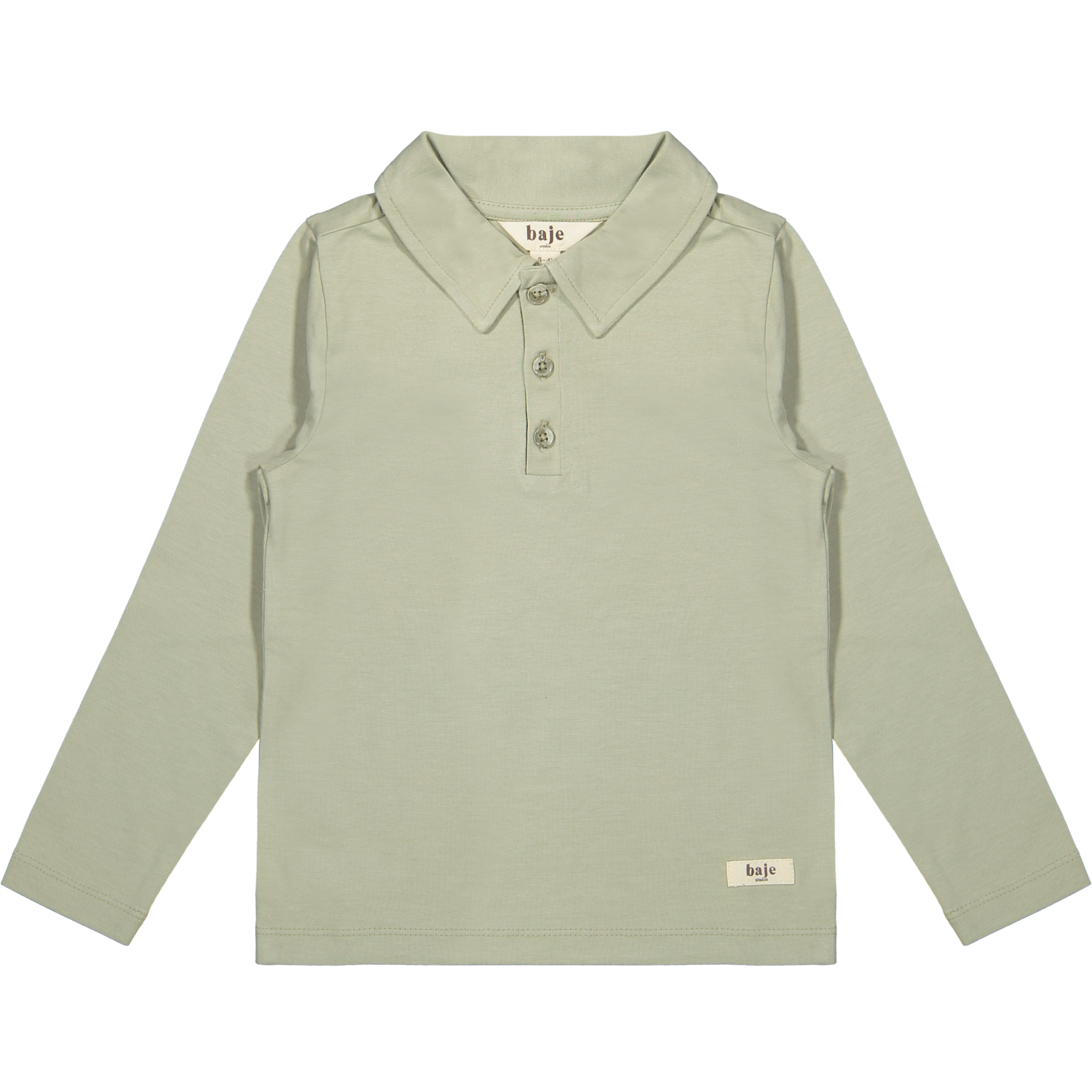 Jongens Longsleeve Polo Broc van Baje Studio in de kleur Green pistache in maat 134-140.