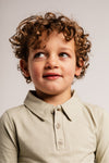Jongens Longsleeve Polo Broc van Baje Studio in de kleur Green pistache in maat 134-140.