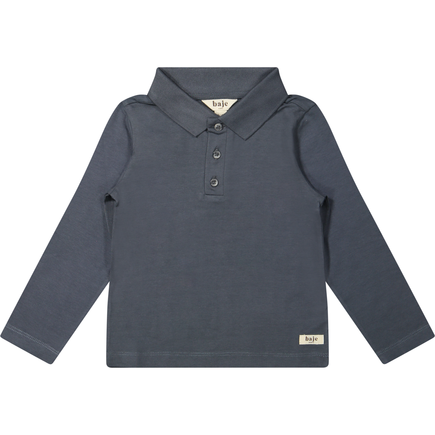 Jongens Longsleeve Polo Broc van Baje Studio in de kleur Blue vintage in maat 134-140.