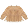 Meisjes Blouse Longsleeve Meyrin van Baje Studio in de kleur Sand desert in maat 134-140.