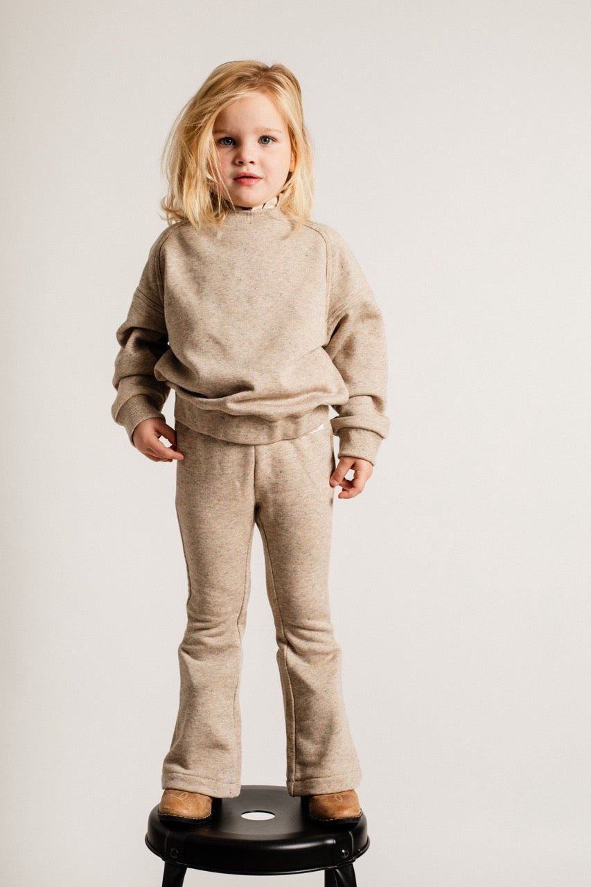 Meisjes Sweater Noville van Baje Studio in de kleur Sand melange multicolor in maat 134-140.