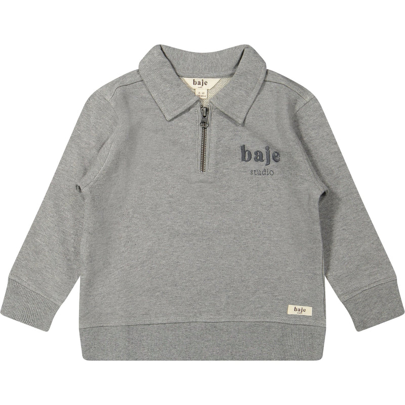 Jongens Sweater Morlon van Baje Studio in de kleur Grey melange multicolor in maat 134-140.