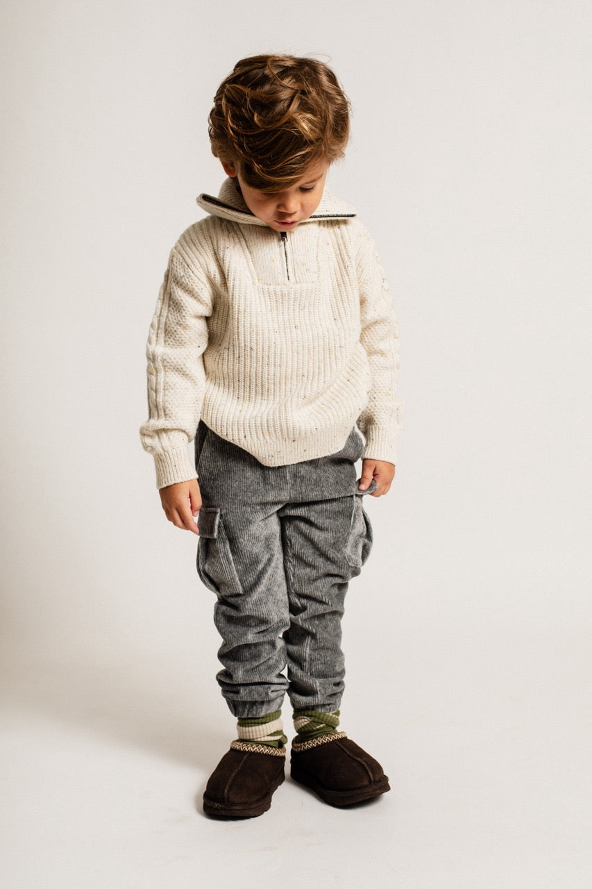 Jongens Sweater Knitwear Lenn van Baje Studio in de kleur Sand desert multicolor in maat 134-140.