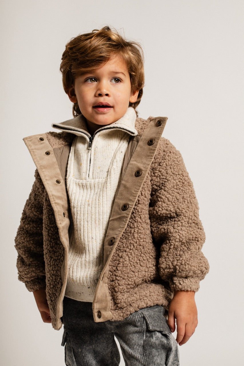 Jongens Sweater Knitwear Lenn van Baje Studio in de kleur Sand desert multicolor in maat 134-140.