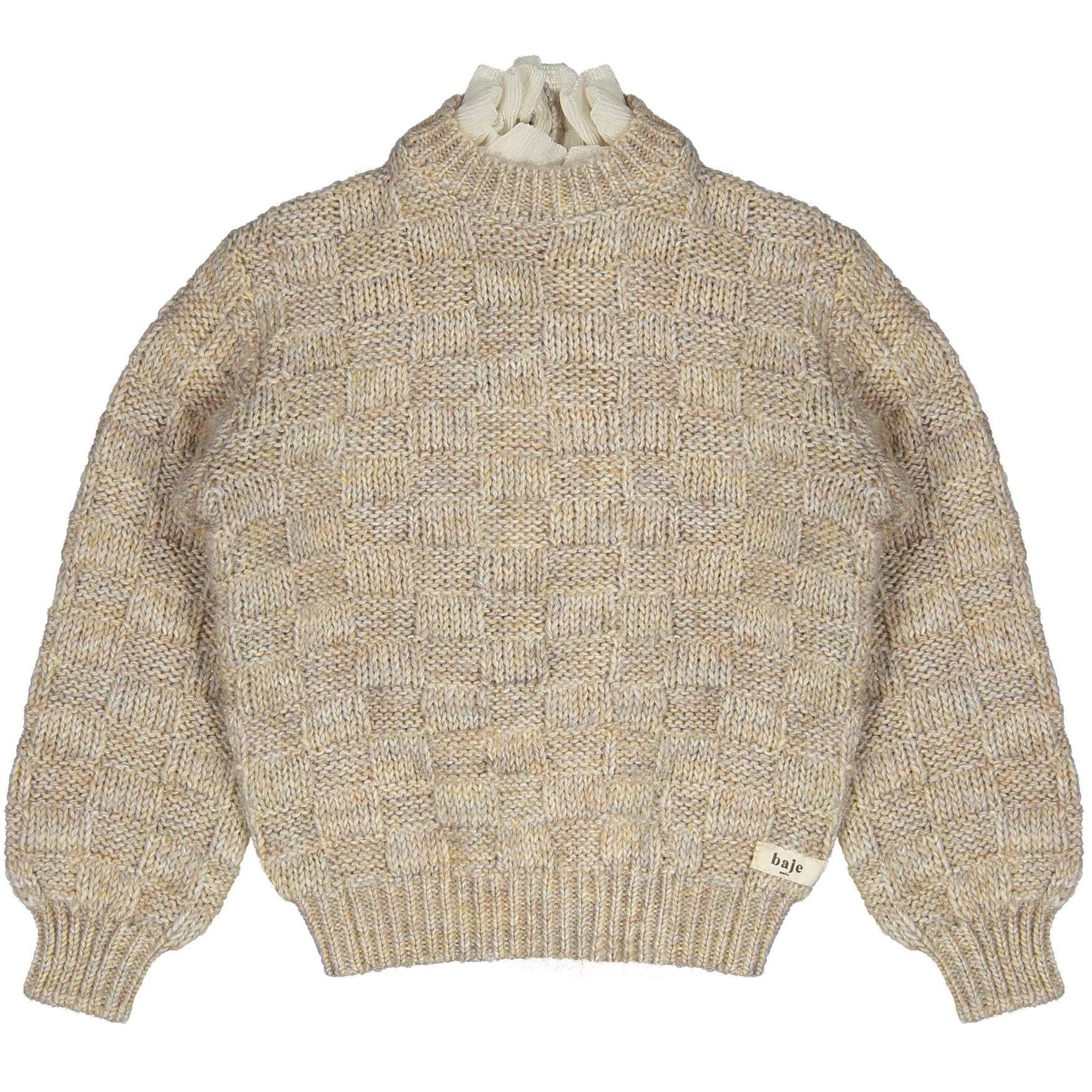 Meisjes Sweater Knitwear Velan van Baje Studio in de kleur Sand melange multicolor in maat 134-140.