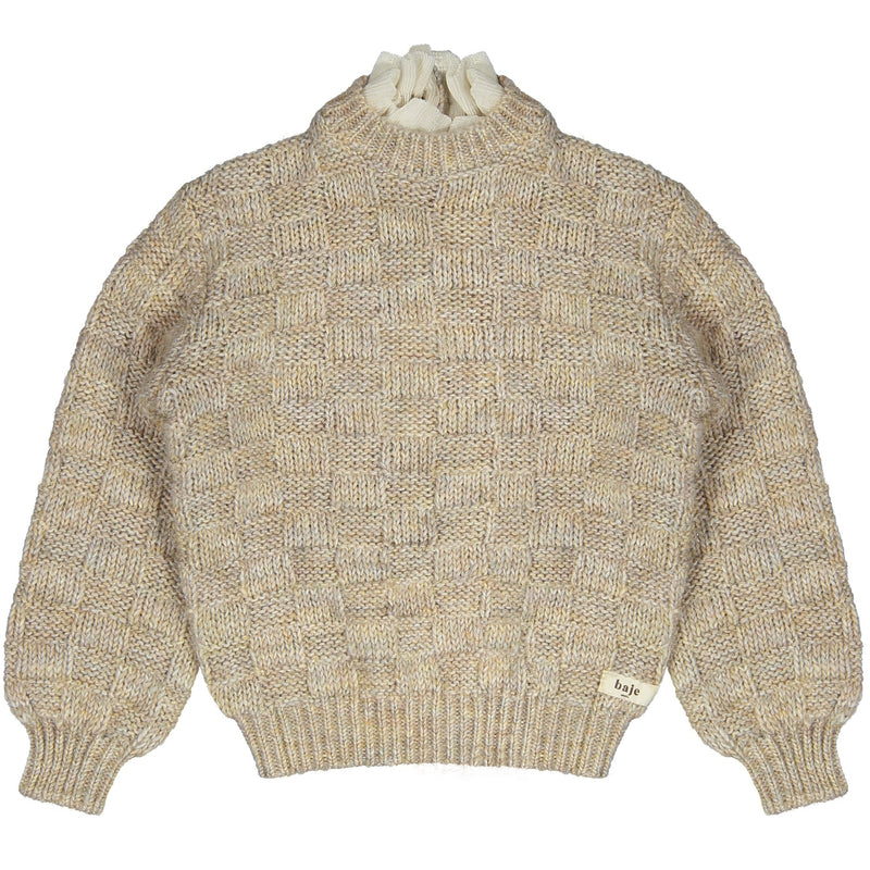 Meisjes Sweater Knitwear Velan van Baje Studio in de kleur Sand melange multicolor in maat 134-140.