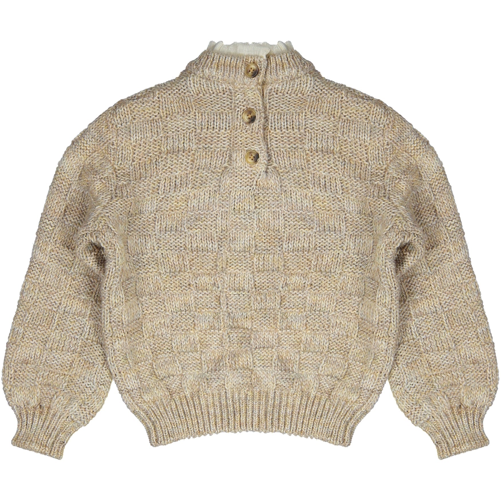 Meisjes Sweater Knitwear Velan van Baje Studio in de kleur Sand melange multicolor in maat 134-140.