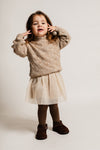 Meisjes Sweater Knitwear Velan van Baje Studio in de kleur Sand melange multicolor in maat 134-140.