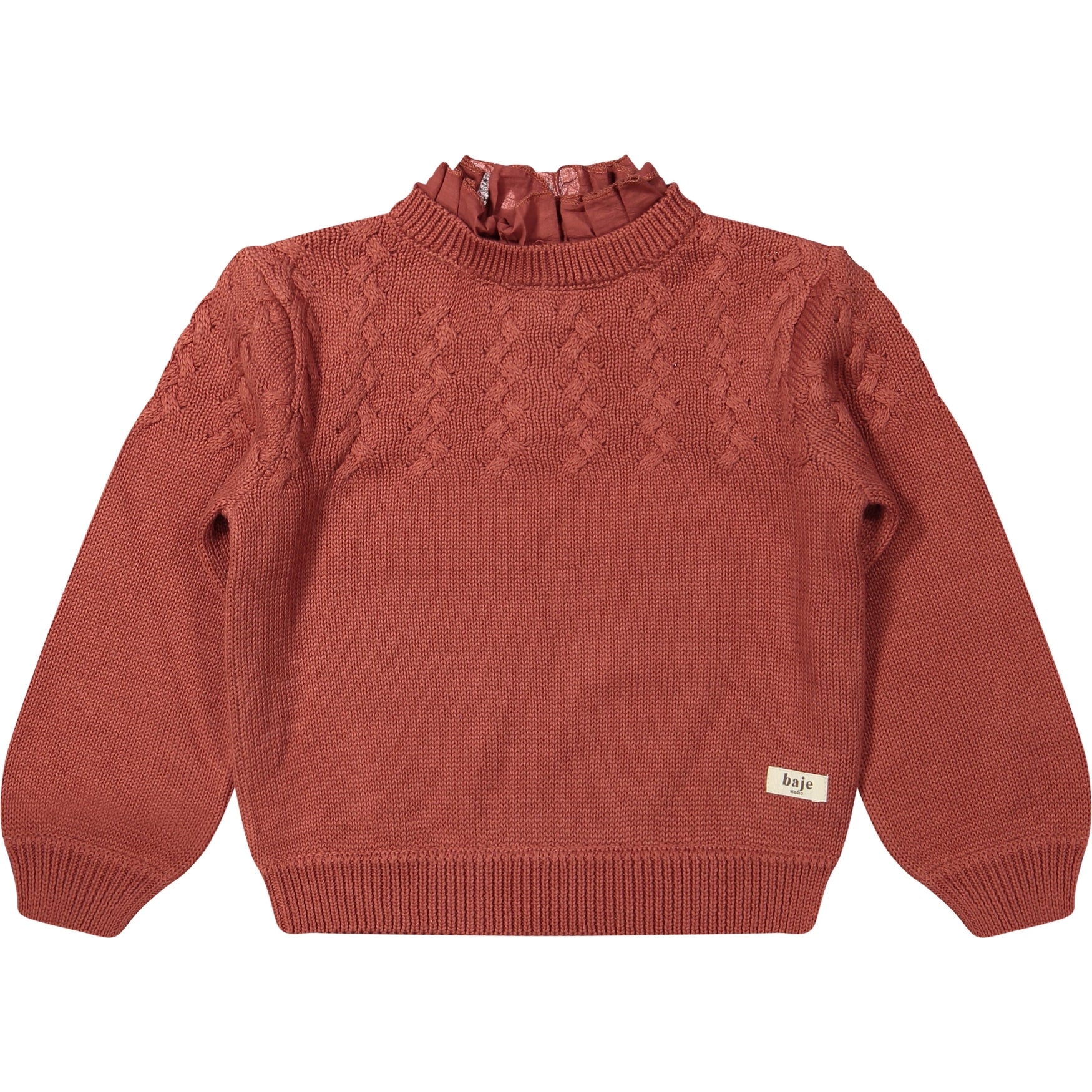 Meisjes Sweater Knitwear Vallon van Baje Studio in de kleur Red maroon in maat 134-140.