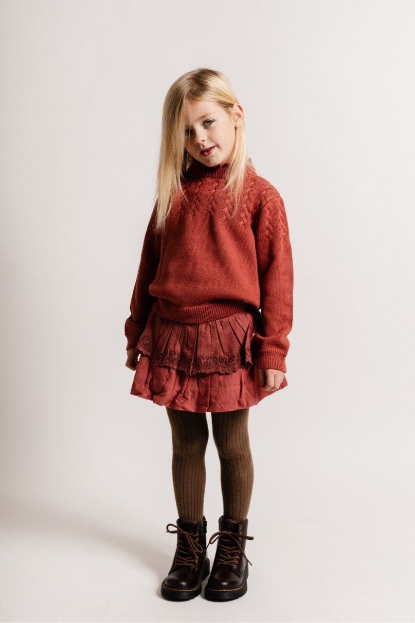 Meisjes Sweater Knitwear Vallon van Baje Studio in de kleur Red maroon in maat 134-140.