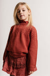 Meisjes Sweater Knitwear Vallon van Baje Studio in de kleur Red maroon in maat 134-140.