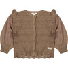 Meisjes Cardigan Morgins van Baje Studio in de kleur Brown cacao in maat 134-140.