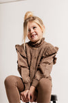 Meisjes Cardigan Morgins van Baje Studio in de kleur Brown cacao in maat 134-140.