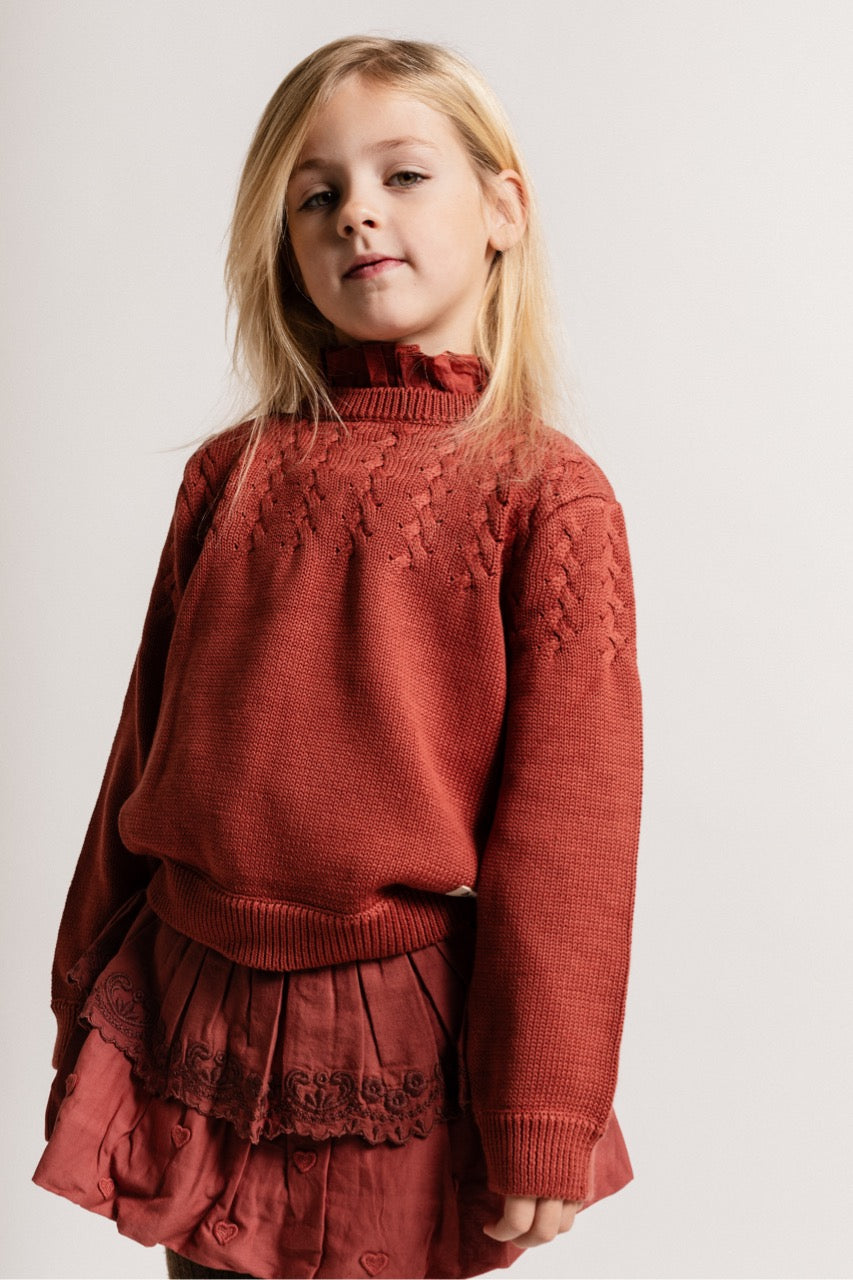 Meisjes Skirt Short Paige van Baje Studio in de kleur Red maroon in maat 134-140.
