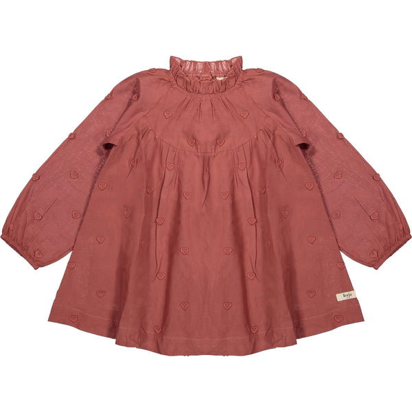Meisjes Dress Longsleeve Layoux van Baje Studio in de kleur Red maroon in maat 134-140.