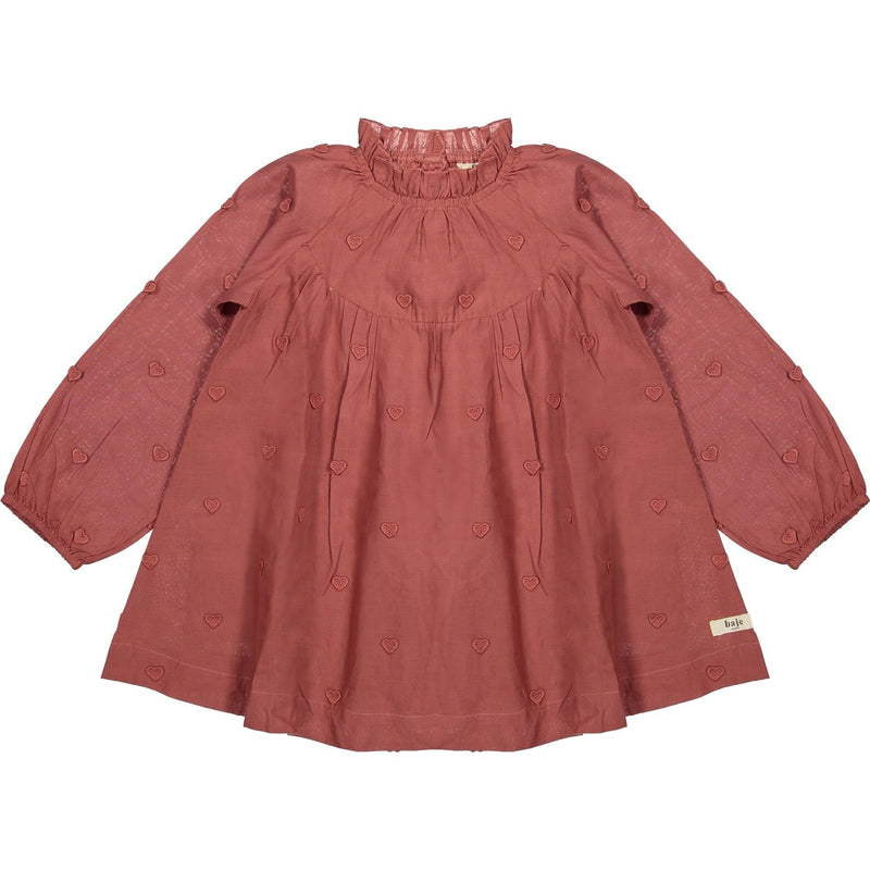 Meisjes Dress Longsleeve Layoux van Baje Studio in de kleur Red maroon in maat 134-140.