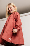 Meisjes Dress Longsleeve Layoux van Baje Studio in de kleur Red maroon in maat 134-140.