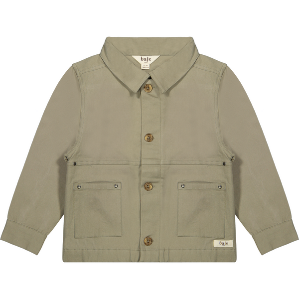 Jongens Jacket indoor Aubin van Baje Studio in de kleur Green moss in maat 134-140.