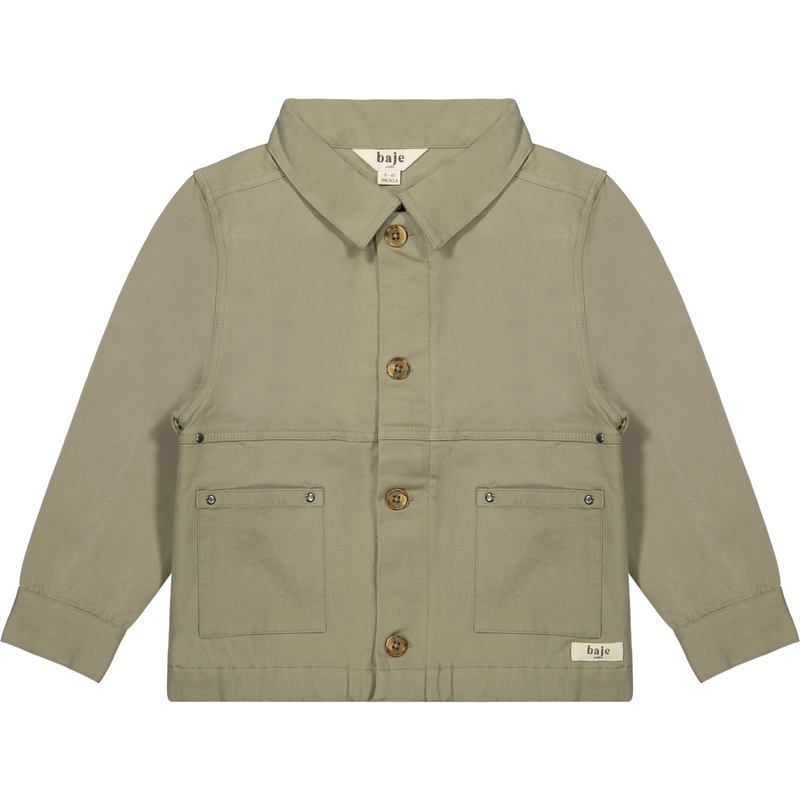 Jongens Jacket indoor Aubin van Baje Studio in de kleur Green moss in maat 134-140.