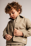 Jongens Jacket indoor Aubin van Baje Studio in de kleur Green moss in maat 134-140.