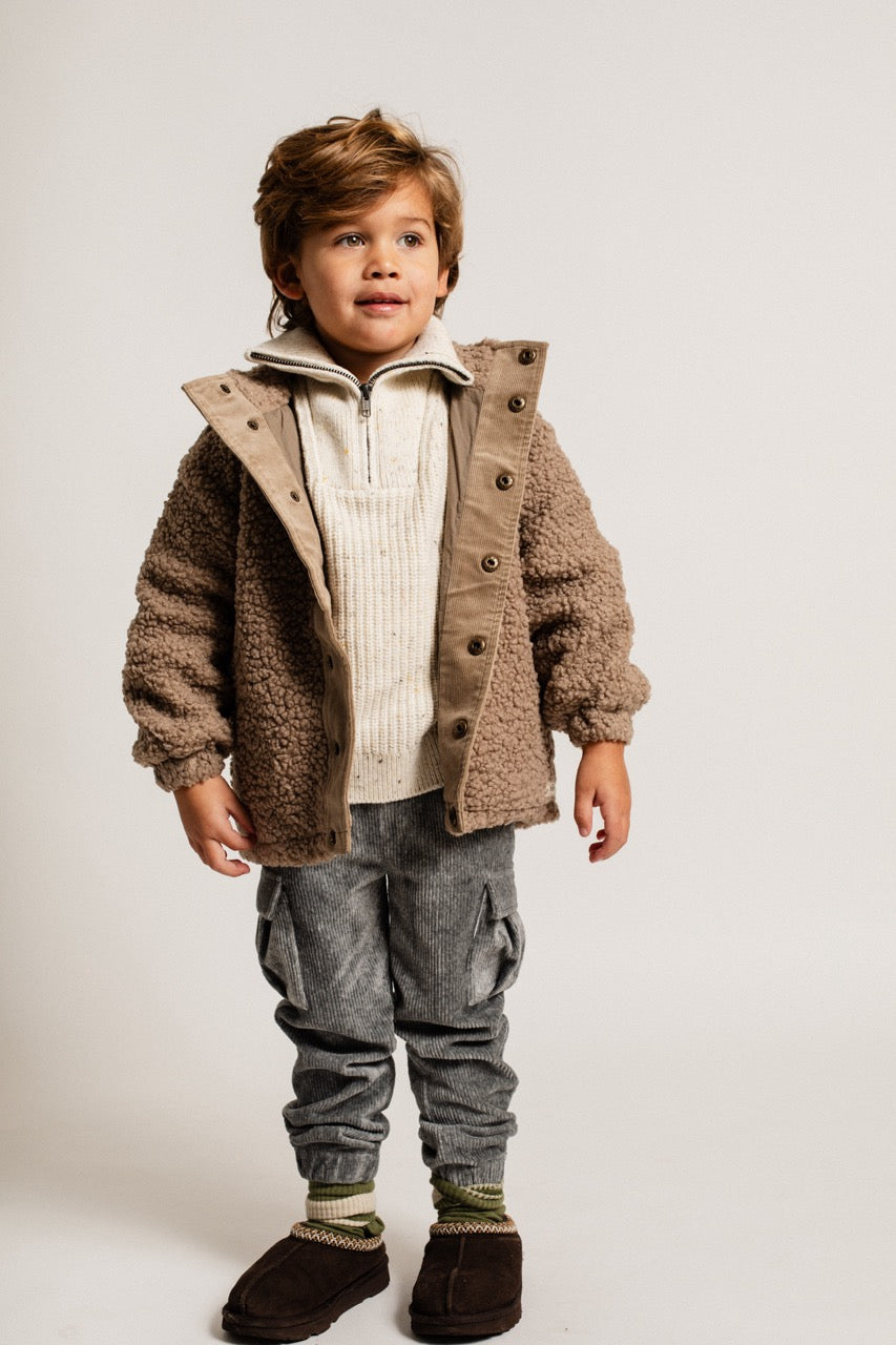 Unisexs Jacket indoor Rances van  in de kleur Brown cacao in maat 134-140.