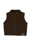 Jongens Bodywarmer Myso van Baje Studio in de kleur Brown choco in maat 134-140.