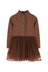 Meisjes Dress Longsleeve Junna van Baje Studio in de kleur Copper brown in maat 134-140.