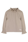 Meisjes Longsleeve with collar Healy van Baje Studio in de kleur Taupe light in maat 134-140.