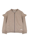 Meisjes Sweat Cardigan Vea van Baje Studio in de kleur Taupe light in maat 134-140.