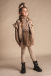 Meisjes Sweat Cardigan Vea van Baje Studio in de kleur Taupe light in maat 134-140.