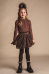 Meisjes Skirt Essie van Baje Studio in de kleur Brown choco in maat 134-140.