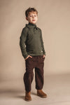 Jongens Polo longsleeve Nikolai van Baje Studio in de kleur Green agave in maat 134-140.