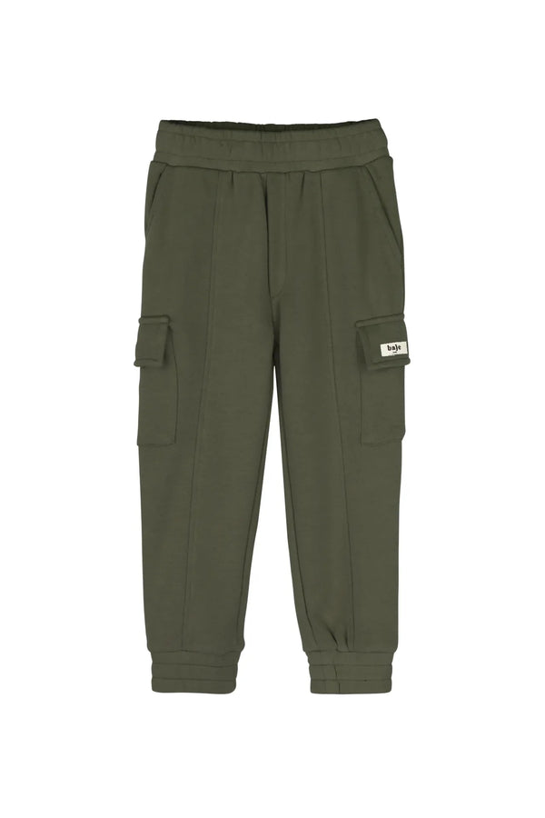 Jongens Sweatpants Palmer van Baje Studio in de kleur Green agave in maat 134-140.