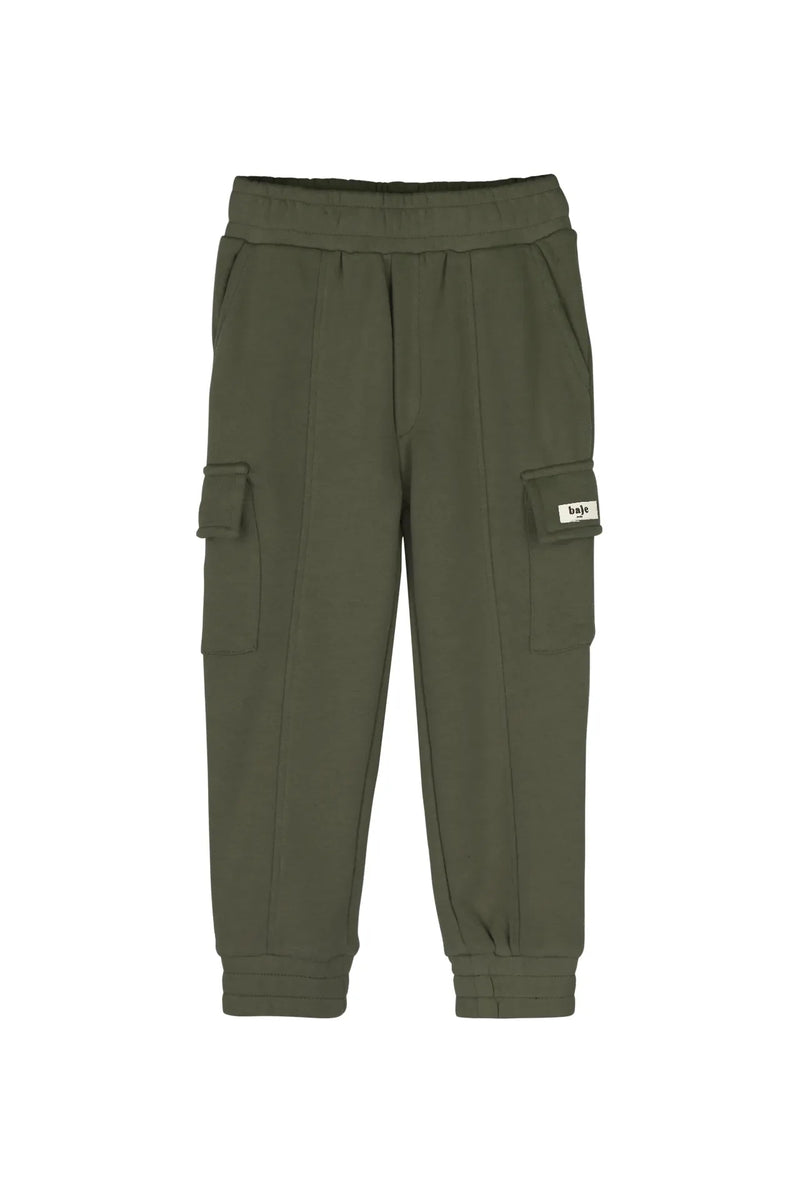 Jongens Sweatpants Palmer van Baje Studio in de kleur Green agave in maat 134-140.